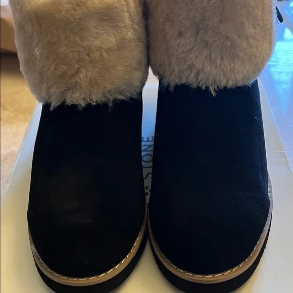 Style & Co Genuine Suede Black and Tan Women's Boots - Picture 1 of 6